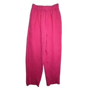 Princess Polly Textured High Waisted Wide Leg Pants Hot Pink Size 0